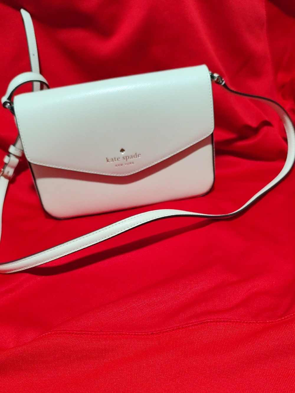 kate spade White Leather Crossbody Envelope Bag - Picture 1 of 9